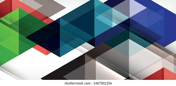 Colorful repeating triangles modern geometric in contemporary style on white background. Abstract geometric shape. Modern stylish texture. Vector abstract graphic design.