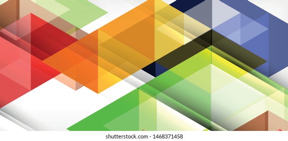 Triángulos repetitivos coloridos geométricos modernos de estilo contemporáneo sobre fondo blanco. Forma geométrica abstracta. Textura moderna y elegante. Diseño gráfico abstracto vectorial.
