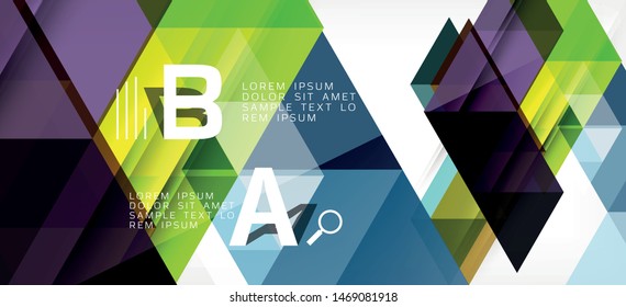 Colorido repetindo triângulos geométrico moderno em estilo contemporâneo em fundo branco. Forma geométrica abstrata. Textura moderna e elegante. Design gráfico abstrato vetorial.