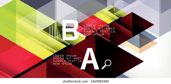 Farbige, sich wiederholende Dreiecke, moderne Geometrie im zeitgenössischen Stil auf weißem Hintergrund. Abstrakte geometrische Form. Moderne, stilvolle Textur. Abstraktes Vektorgrafik-Design.