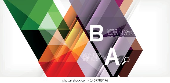 Colorful repeating triangles modern geometric in contemporary style on white background. Abstract geometric shape. Modern stylish texture. Vector abstract graphic design.