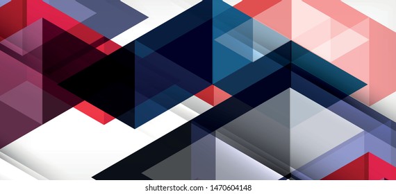 Colorful repeating triangles modern geometric in contemporary style on white background. Abstract geometric shape. Modern stylish texture. Vector abstract graphic design.