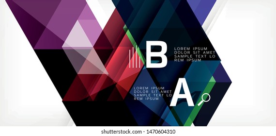 Triángulos repetitivos coloridos geométricos modernos de estilo contemporáneo sobre fondo blanco. Forma geométrica abstracta. Textura moderna y elegante. Diseño gráfico abstracto vectorial.