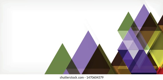 Colorful repeating triangles modern geometric in contemporary style on white background. Abstract geometric shape. Modern stylish texture. Vector abstract graphic design.