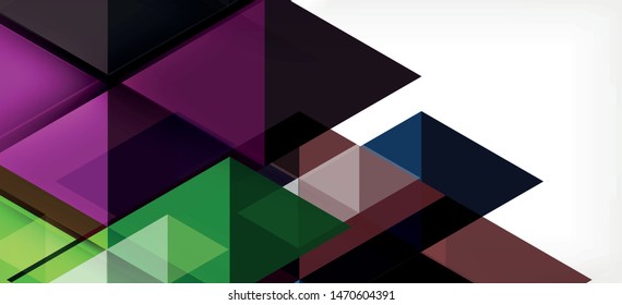 Triángulos repetitivos coloridos geométricos modernos de estilo contemporáneo sobre fondo blanco. Forma geométrica abstracta. Textura moderna y elegante. Diseño gráfico abstracto vectorial.