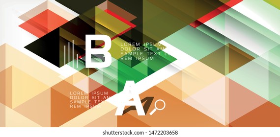 Colorful repeating triangles modern geometric in contemporary style on white background. Abstract geometric shape. Modern stylish texture. Vector abstract graphic design.