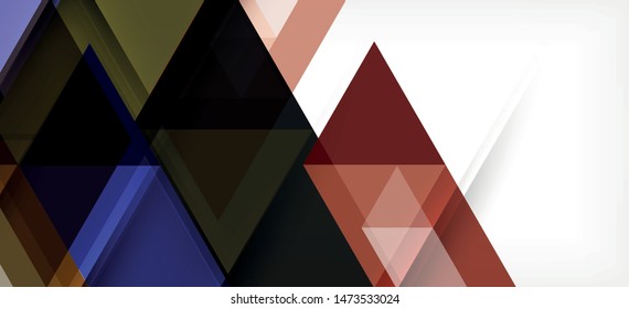 Colorful repeating triangles modern geometric in contemporary style on white background. Abstract geometric shape. Modern stylish texture. Vector abstract graphic design.