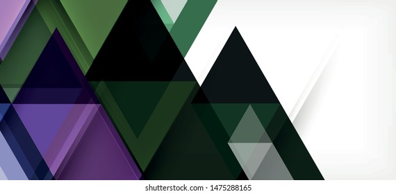 Triángulos repetitivos coloridos geométricos modernos de estilo contemporáneo sobre fondo blanco. Forma geométrica abstracta. Textura moderna y elegante. Diseño gráfico abstracto vectorial.