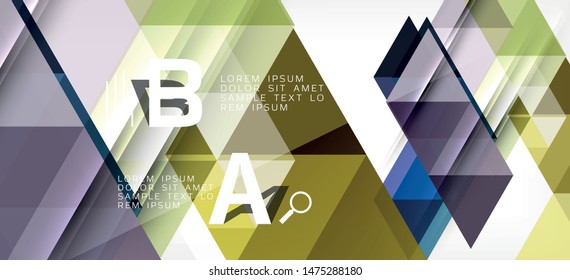 Colorful repeating triangles modern geometric in contemporary style on white background. Abstract geometric shape. Modern stylish texture. Vector abstract graphic design.