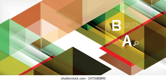Colorful repeating triangles modern geometric in contemporary style on white background. Abstract geometric shape. Modern stylish texture. Vector abstract graphic design.