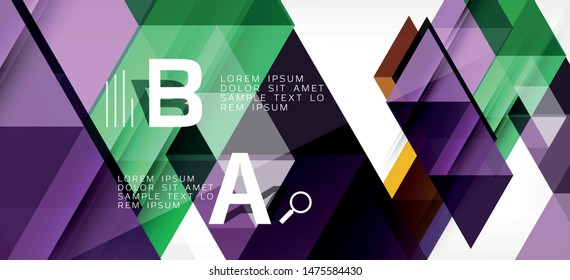 Colorful repeating triangles modern geometric in contemporary style on white background. Abstract geometric shape. Modern stylish texture. Vector abstract graphic design.