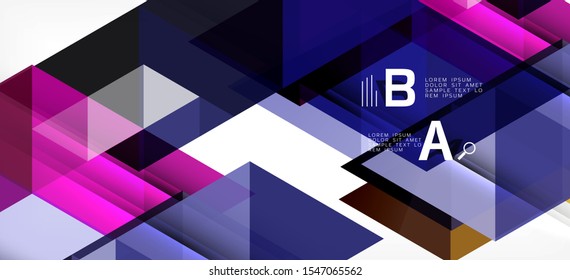 Colorful repeating triangles modern geometric in contemporary style on white background. Abstract geometric shape. Modern stylish texture. Vector abstract graphic design.