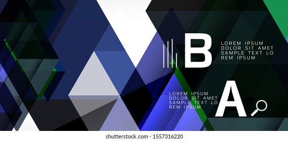 Colorful repeating triangles modern geometric in contemporary style on white background. Abstract geometric shape. Modern stylish texture. Vector abstract graphic design.