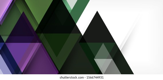 Colorful repeating triangles modern geometric in contemporary style on white background. Abstract geometric shape. Modern stylish texture. Vector abstract graphic design.