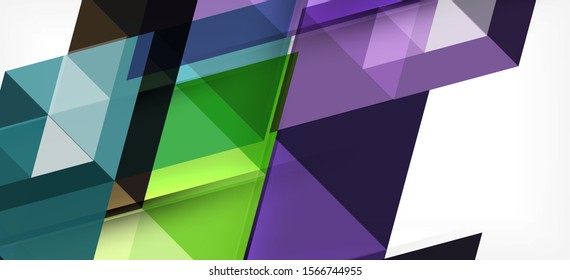 Colorful repeating triangles modern geometric in contemporary style on white background. Abstract geometric shape. Modern stylish texture. Vector abstract graphic design.