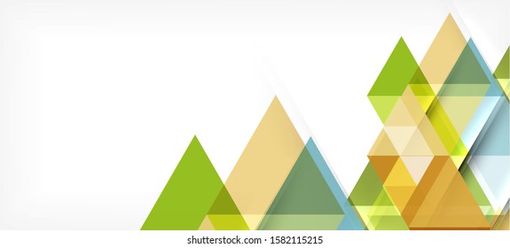 Triángulos repetitivos coloridos geométricos modernos de estilo contemporáneo sobre fondo blanco. Forma geométrica abstracta. Textura moderna y elegante. Diseño gráfico abstracto vectorial.