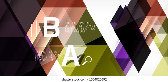 Colorful repeating triangles modern geometric in contemporary style on white background. Abstract geometric shape. Modern stylish texture. Vector abstract graphic design.