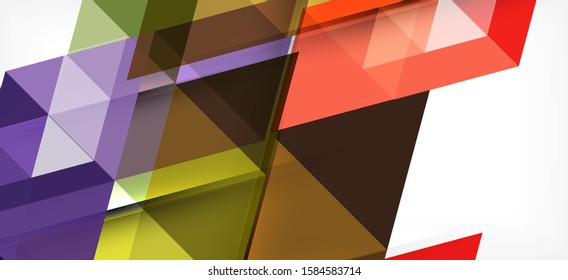 Colorful repeating triangles modern geometric in contemporary style on white background. Abstract geometric shape. Modern stylish texture. Vector abstract graphic design.
