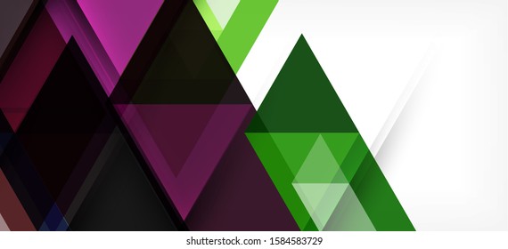 Farbige, sich wiederholende Dreiecke, moderne Geometrie im zeitgenössischen Stil auf weißem Hintergrund. Abstrakte geometrische Form. Moderne, stilvolle Textur. Abstraktes Vektorgrafik-Design.