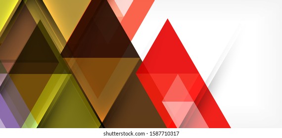 Colorful repeating triangles modern geometric in contemporary style on white background. Abstract geometric shape. Modern stylish texture. Vector abstract graphic design.