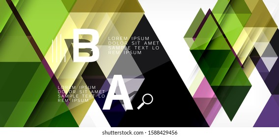 Colorful repeating triangles modern geometric in contemporary style on white background. Abstract geometric shape. Modern stylish texture. Vector abstract graphic design.