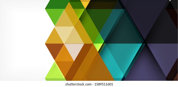 Colorful repeating triangles modern geometric in contemporary style on white background. Abstract geometric shape. Modern stylish texture. Vector abstract graphic design.