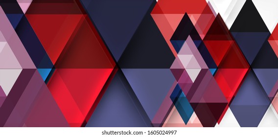 Colorful repeating triangles modern geometric in contemporary style on white background. Abstract geometric shape. Modern stylish texture. Vector abstract graphic design.