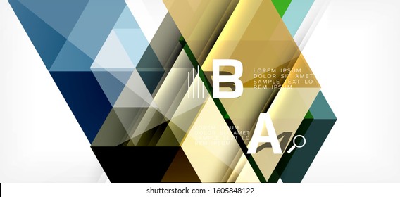 Colorful repeating triangles modern geometric in contemporary style on white background. Abstract geometric shape. Modern stylish texture. Vector abstract graphic design.