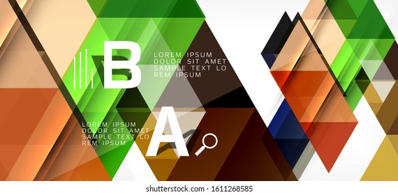 Colorful repeating triangles modern geometric in contemporary style on white background. Abstract geometric shape. Modern stylish texture. Vector abstract graphic design.
