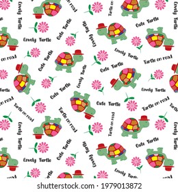 Colorful, repeating turtles pattern design