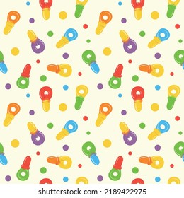 Colorful repetitive pattern background of gummy candies made of simple vector illustrations.