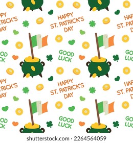 Farbige, sich wiederholende Muster-Hintergrund aus Saint Patrick's Day Feiern thematische Vektorgrafiken.