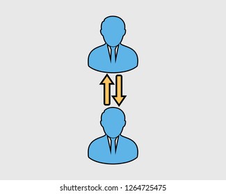 Colorful Replace Worker Icon on gray background