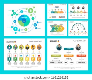 Colorful research or training concept infographic charts set. Business design elements for presentation slide templates. For corporate report, advertising, leaflet layout and poster design.