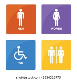 Colorful rest room icons vector
