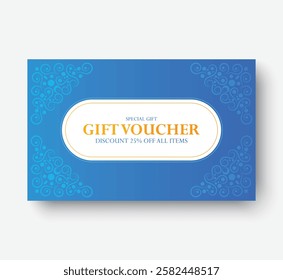 Colorful Restaurant gift voucher with pattern design template