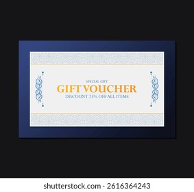 Colorful Restaurant gift voucher with pattern design template
