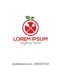 Colorful restaurant simple logo, healthy, wellness food service logo design isolated vector template illustration