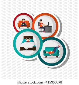 colorful  resting design, vector illustration