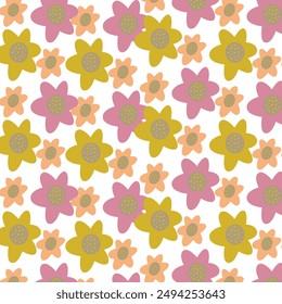 COLORFUL RETOR SUMMER FLORAL PATTERN TEXTURE BACKGROUND VECTOR