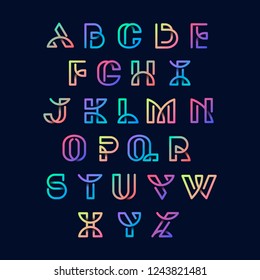 Colorful retro alphabets vector set