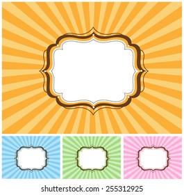 Colorful retro background / frame collection