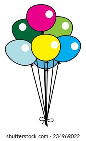 Colorful Retro Balloons Bunch