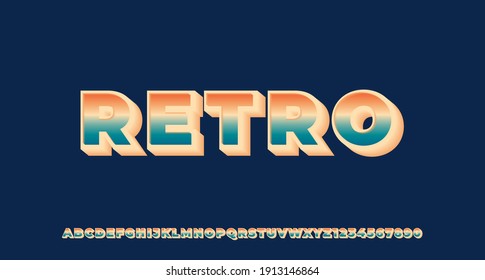 Colorful retro bold 3d text effect, suitable for flyer, poster, headline, logotype, monogram