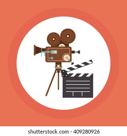 colorful retro cinema, vector illustration