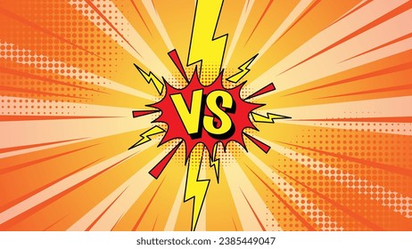 Colorful retro comic illustration with lightning symbol on background