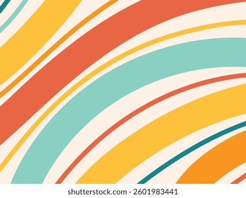 colorful retro curved stripes background

