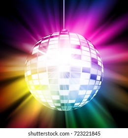 Colorful retro disco ball. Vector illustration for your graphic design.