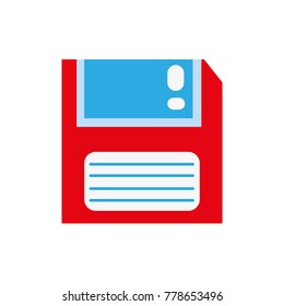 colorful retro diskette technology with data information vector illustration