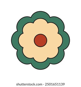Colorful Retro Floral 1 _ Single Vector